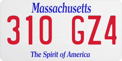 MA license plate 310GZ4