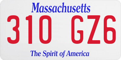 MA license plate 310GZ6