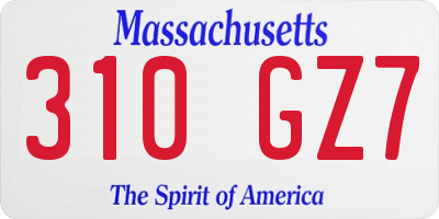 MA license plate 310GZ7