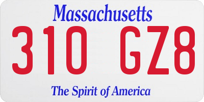 MA license plate 310GZ8