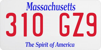MA license plate 310GZ9