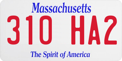 MA license plate 310HA2