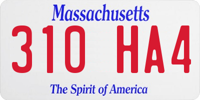 MA license plate 310HA4
