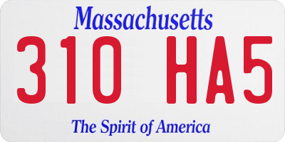 MA license plate 310HA5