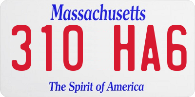 MA license plate 310HA6
