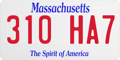 MA license plate 310HA7