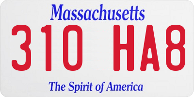 MA license plate 310HA8