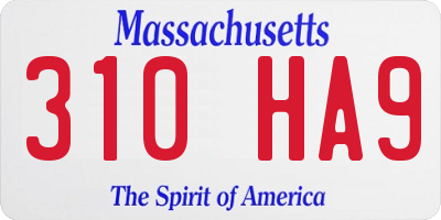 MA license plate 310HA9