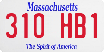 MA license plate 310HB1