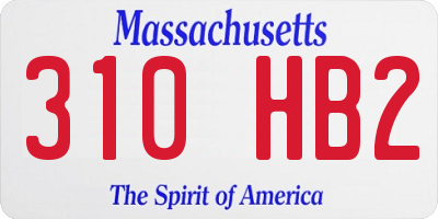 MA license plate 310HB2