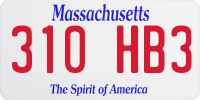 MA license plate 310HB3