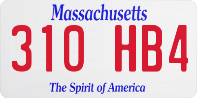 MA license plate 310HB4