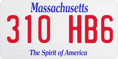 MA license plate 310HB6