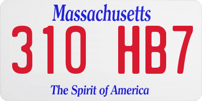 MA license plate 310HB7