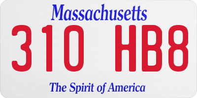 MA license plate 310HB8