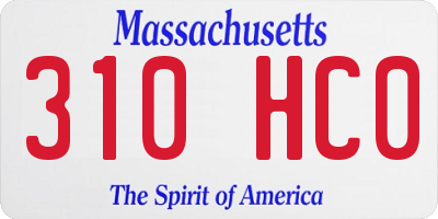 MA license plate 310HC0