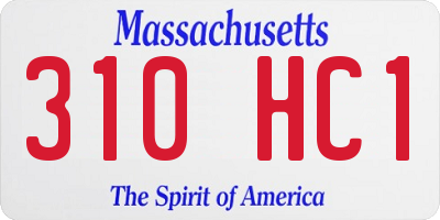 MA license plate 310HC1