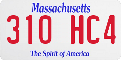 MA license plate 310HC4