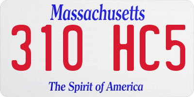 MA license plate 310HC5