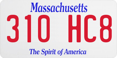 MA license plate 310HC8