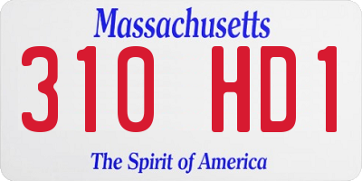 MA license plate 310HD1