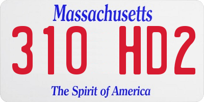 MA license plate 310HD2