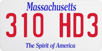 MA license plate 310HD3