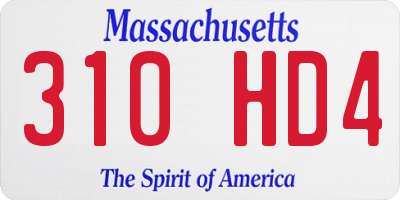 MA license plate 310HD4