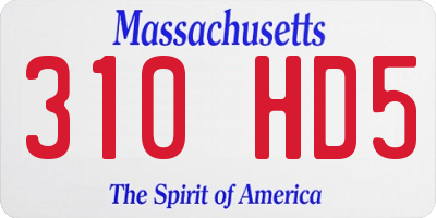 MA license plate 310HD5