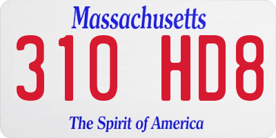 MA license plate 310HD8