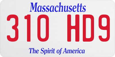 MA license plate 310HD9