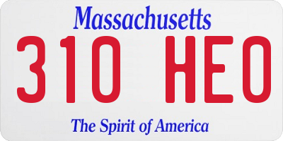 MA license plate 310HE0
