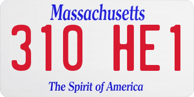 MA license plate 310HE1