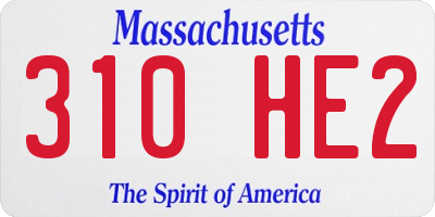 MA license plate 310HE2