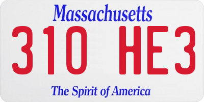 MA license plate 310HE3