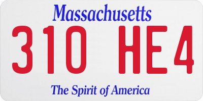MA license plate 310HE4