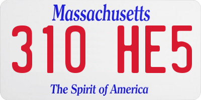 MA license plate 310HE5