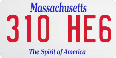 MA license plate 310HE6