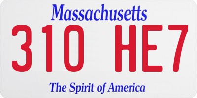 MA license plate 310HE7