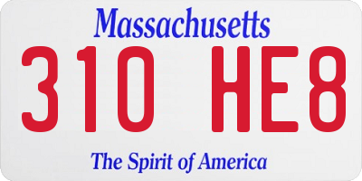 MA license plate 310HE8