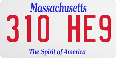 MA license plate 310HE9