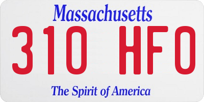 MA license plate 310HF0