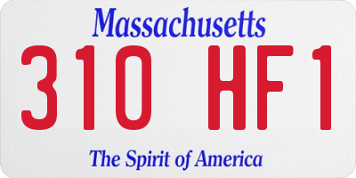 MA license plate 310HF1