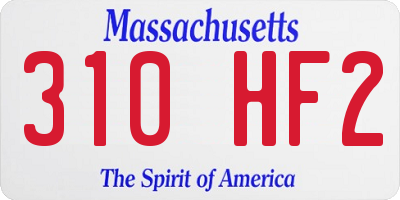 MA license plate 310HF2