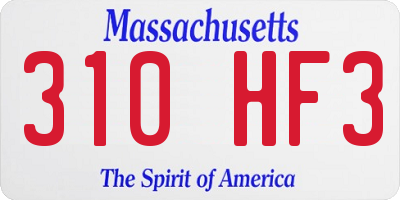 MA license plate 310HF3