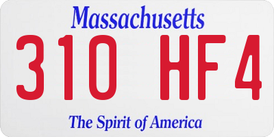MA license plate 310HF4
