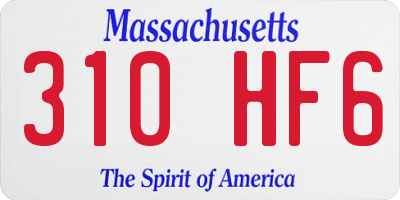 MA license plate 310HF6