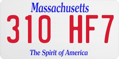 MA license plate 310HF7