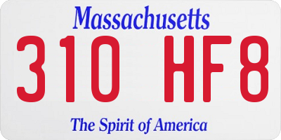 MA license plate 310HF8