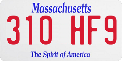 MA license plate 310HF9